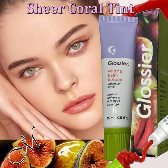 Glossier Balm Dotcom Lip Balm and Skin Salve~Wild Fig (sheer coral) NIB 15ml - Picture 1 of 15